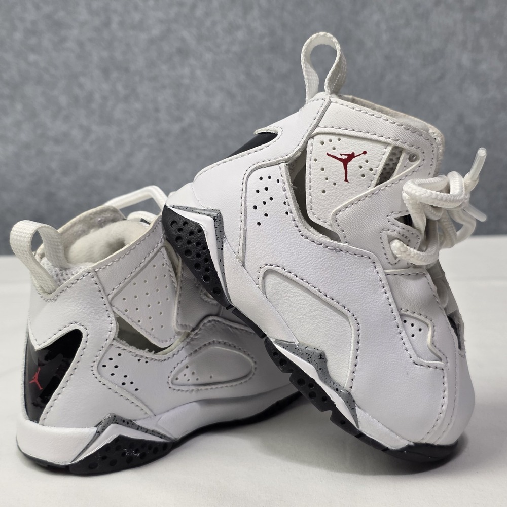 Air Jordan True Flight TD in the White/Gym Red/Black-Wolf Grey - Baby Size 4C - Picture 1 of 10